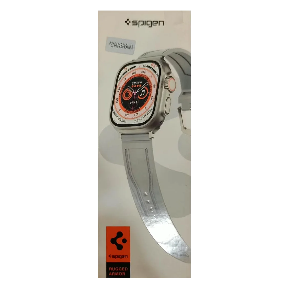 Rugged Armor Stitched Strap for Apple Watch — Light Gray