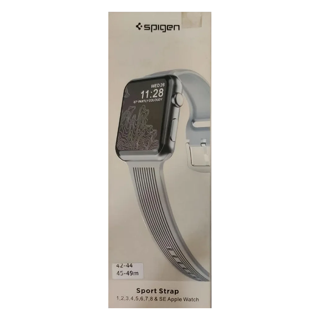 Striped Sport Strap for Apple Watch — Silver